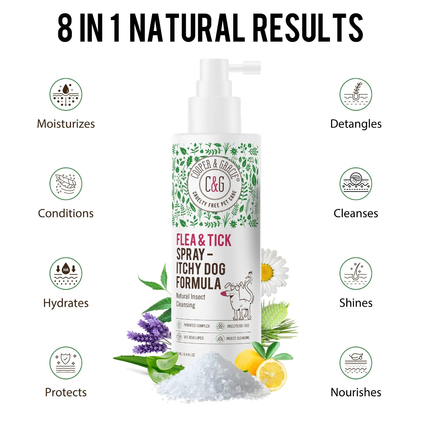 Itchy Dog Flea and Tick Shampoo 300Ml – Plant-Based Gentle Dog Shampoo – Flea & Tick Care for Dogs – Cleanses & Freshens Coat – for Sensitive Skin