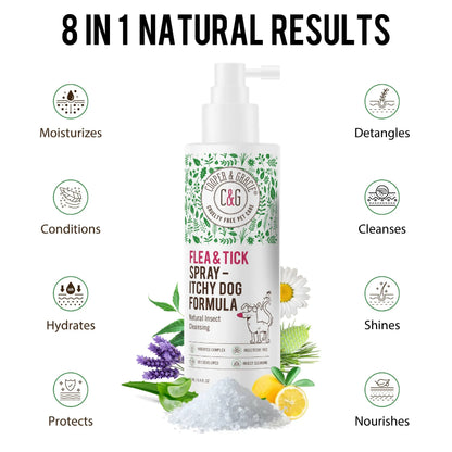 Itchy Dog Flea and Tick Shampoo 300Ml – Plant-Based Gentle Dog Shampoo – Flea & Tick Care for Dogs – Cleanses & Freshens Coat – for Sensitive Skin
