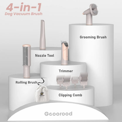 Geoorood All-In-One Dog Grooming Vacuum Kit: Powerful 10Kpa Suction, 2.2L Dust Tank, Lightweight Design & Adjustable Combs - The Ultimate Grooming Solution for Pet Lovers!