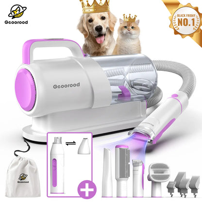 Geoorood All-In-One Dog Grooming Vacuum Kit: Powerful 10Kpa Suction, 2.2L Dust Tank, Lightweight Design & Adjustable Combs - The Ultimate Grooming Solution for Pet Lovers!